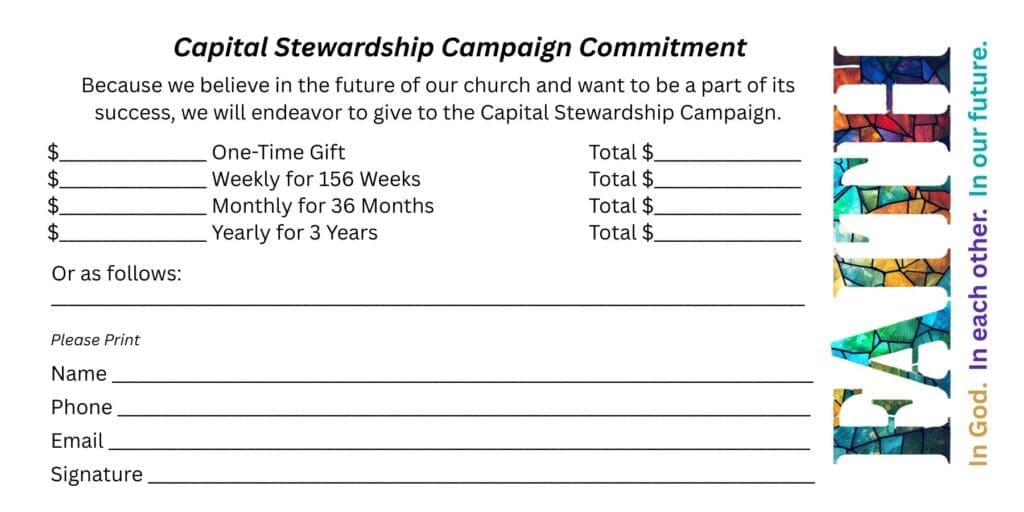 Capital Stewardship Campaign Commitment
